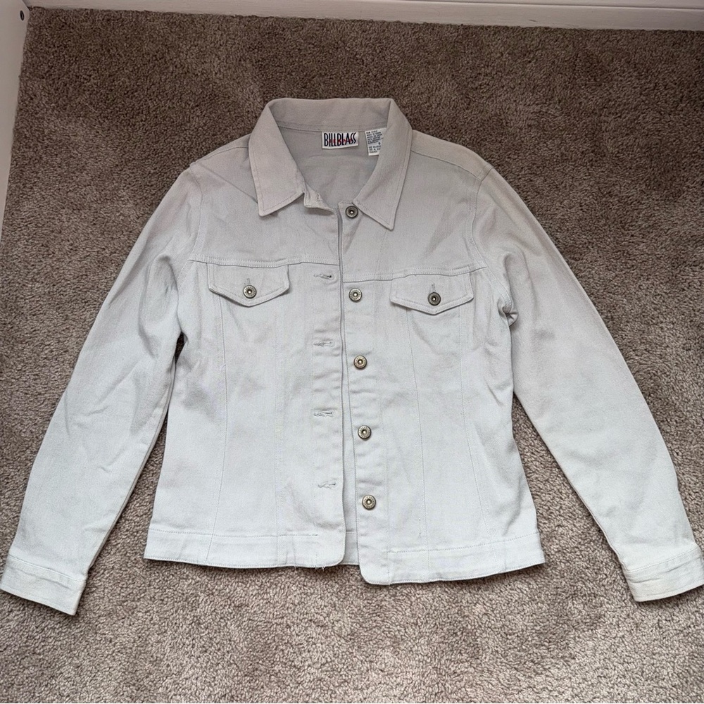 Bill Blass Jean Gray Denim Jacket 8